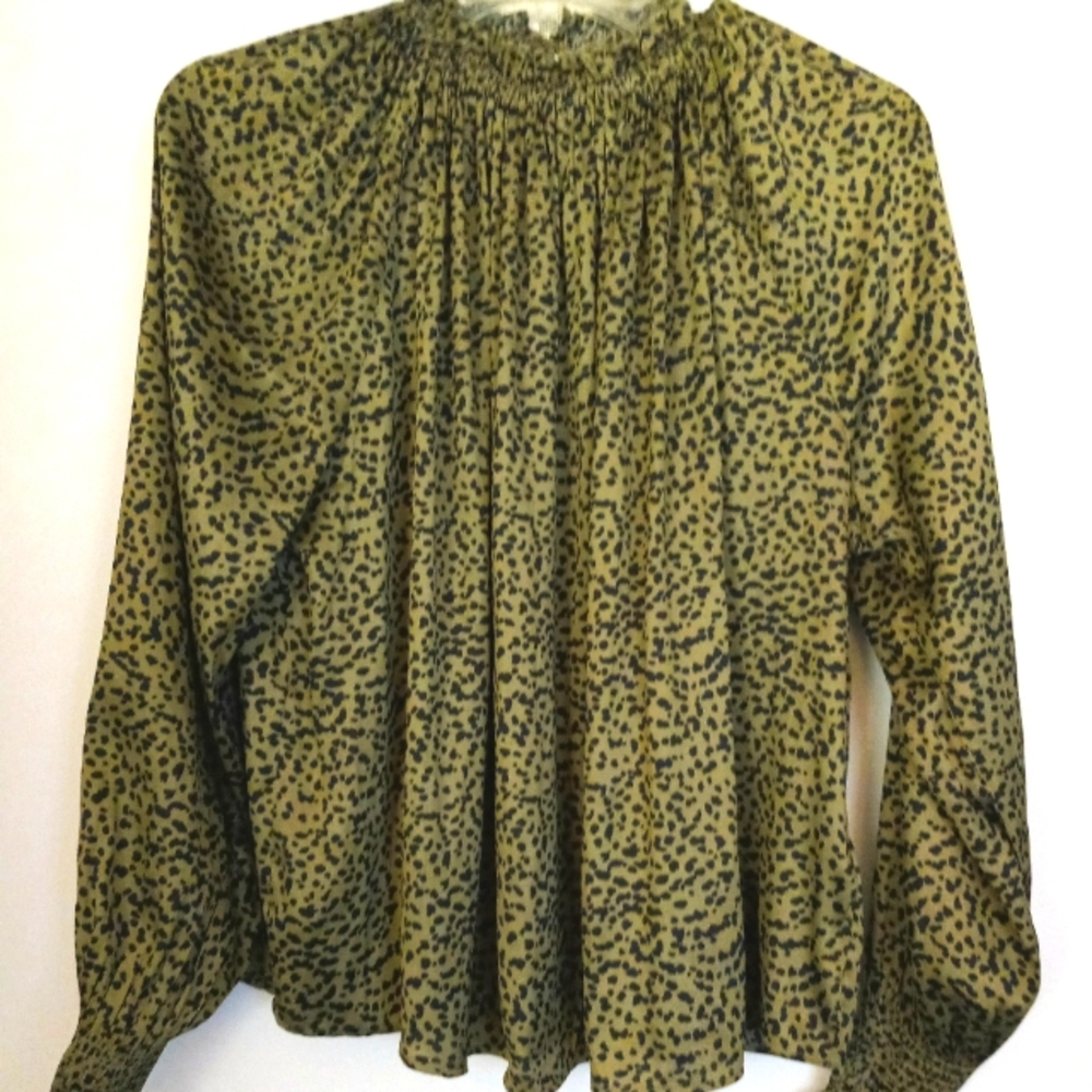 H&M Size 4 animal print shimmery blousy woman's top
